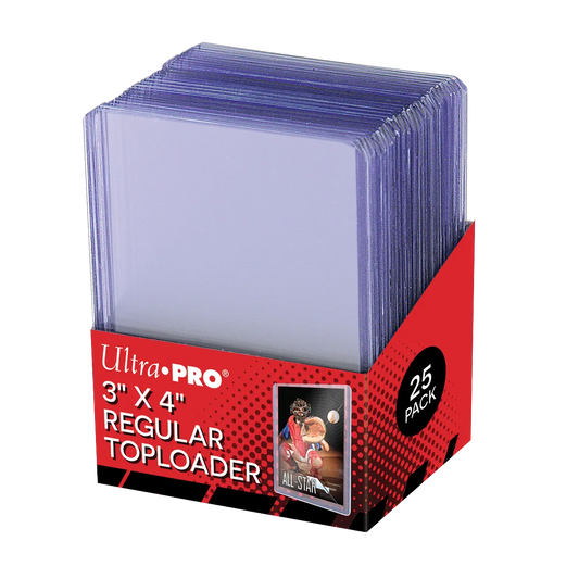 Ultra Pro 3x4 Clear Regular, 25 Stück Toploader Dicke Kartenhüllen Sleeves - für Sammelkarten wie Pokemon Magic - Standardgröße Transparent Ultra Pro