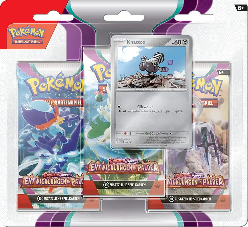 Karmesin & Purpur Entwicklungen in Paldea 3-Pack Blister (Deutsch) The Pokemon Company