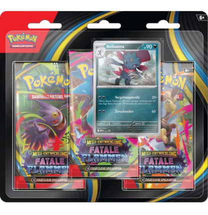 Mega-Entwicklung Fatale Flammen 3-Pack Blister Deutsch 🇩🇪 The Pokemon Company