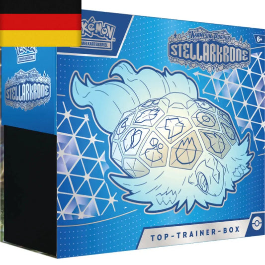 Pokémon Stellarkrone Top Trainer Box DE - exklusives Pokémon-Kartenspiel-Zubehör in stilvollem, eisigem Design