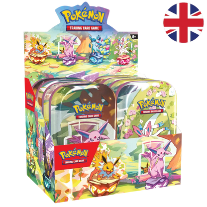 Pokémon Mini Tins Prismatic Evolution englisch Cards for All