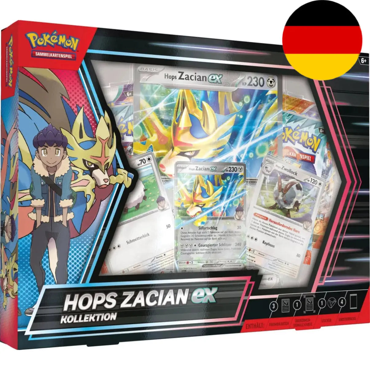 Hops Zacian ex - Deutsche Kollektion
Hochwertige Pokemon-Sammlerkarte mit brillanten Farben und detaillierten Illustrationen. Ideal für begeisterte Kartensammler, die ihre Pokemon-Sammlung erweitern möchten.