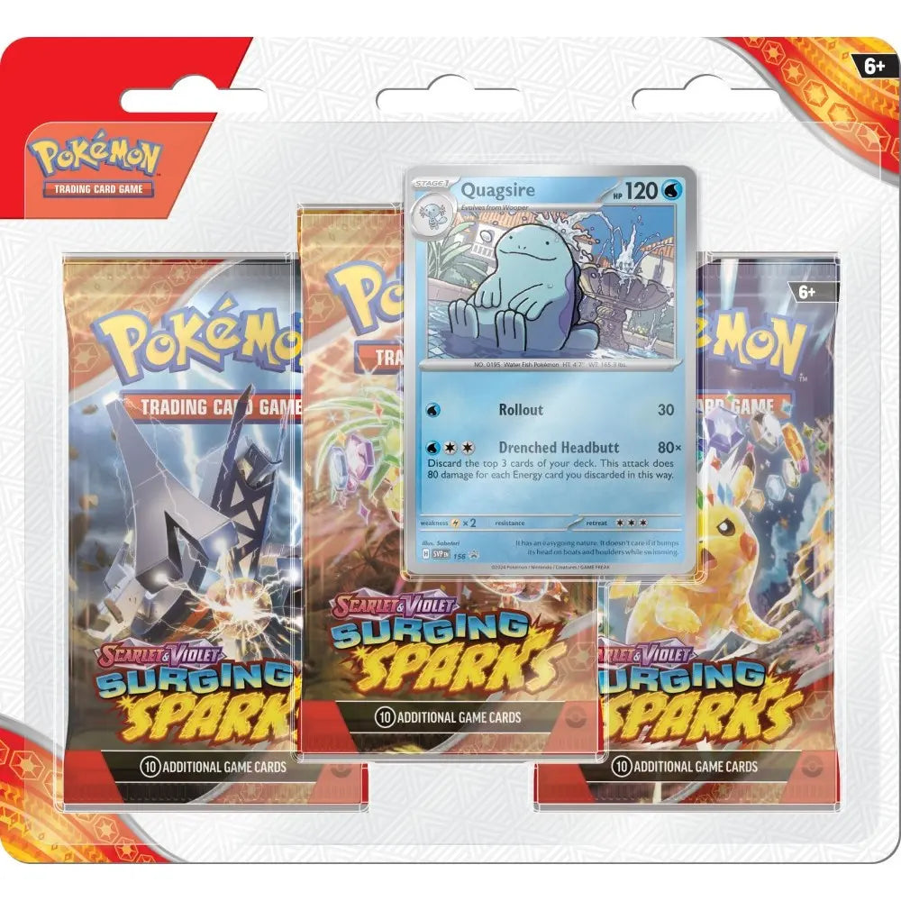 3er Blister - Stürmische Funken Deutsch 8.11.2024
Blister mit einer Promo-Karte und zwei Booster-Packungen des Pokémon Sammelkartenspiels "Brilliant Stars". Für Sammler und Fans geeignet.
