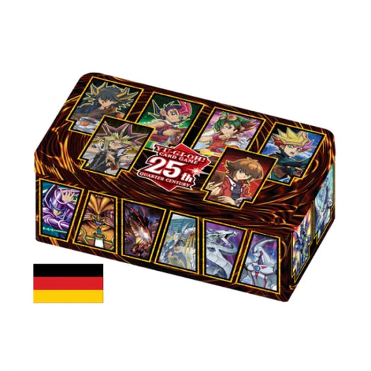 Mega Tin Box 2023: 25. Jubiläums-Tin - Duellhelden (deutsch)
Hochwertige Sammelkarten-Box mit Motiven aus der Yu-Gi-Oh!-Serie, perfekt für Sammler und Fans.